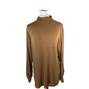 Olsen Europe turtleneck long sleeves stretchy light golden brown size 14